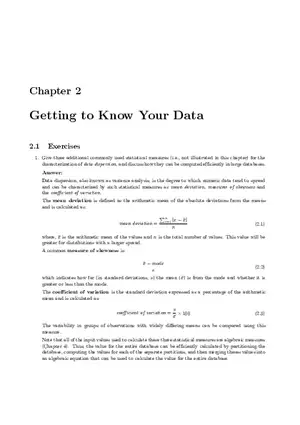 Solution Manual for Data Mining Chapter 2
