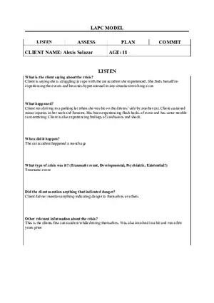 Post-Traumatic Stress Response Following a Motor Vehicle Accident