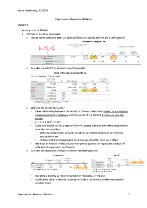 Experimental Research Methods - Lecture 4