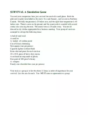 Survival Simulation Game