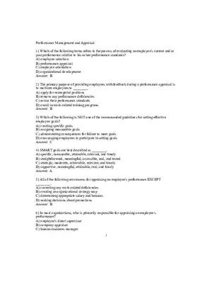 Performance Management and Appraisal