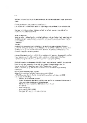 GU Nephron Study Guide