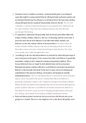 Criminology Chapter 5 Reading Questions