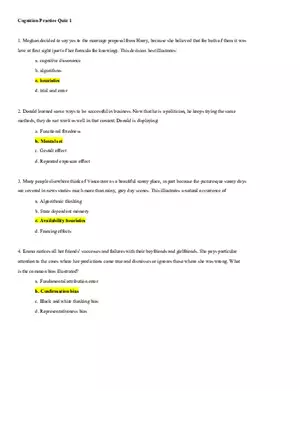 Cognition Practice Quiz 1