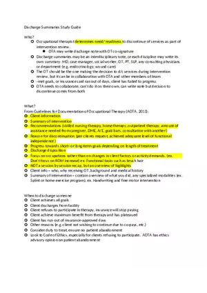 Discharge Summaries Study Guide