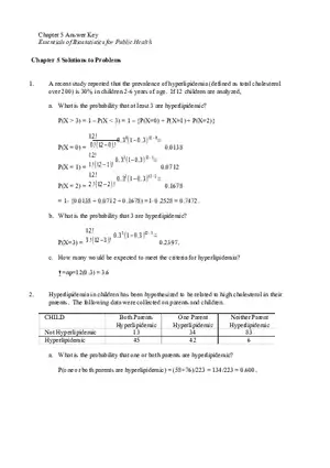 Essentials of Biostatistics in Public Health Chapter 5 Answer Key