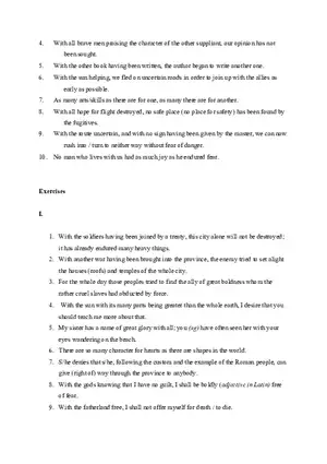 Answer Key for Latin. An Intensive Course Part 6