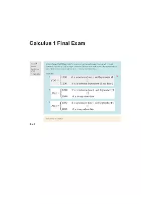 Calculus 1 Final Exam