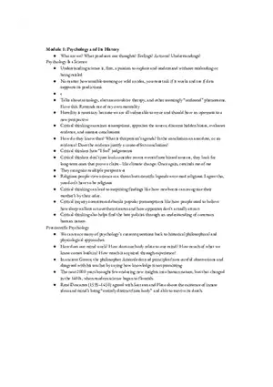 Psychology Notes Unit 1 Psychology’s History and Its Approaches