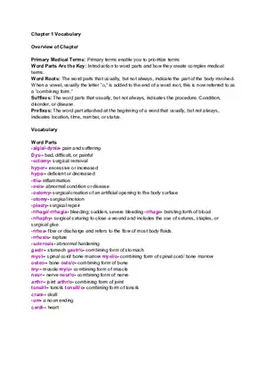 Chapter 1 Primary Medical Terms