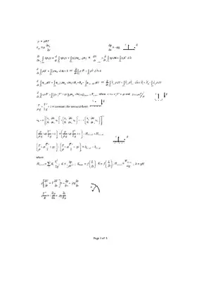 Fluid Mechanics Exam Formula Sheet
