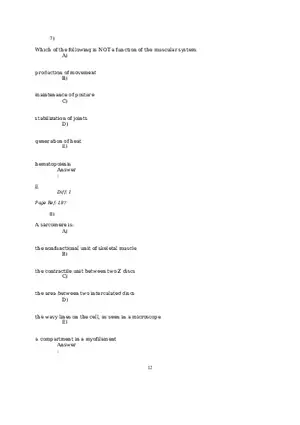 The Muscular System Questions and Answers (7-21)