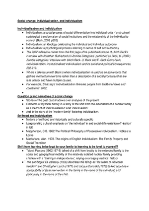 Social Change, Individualization, and Individualism