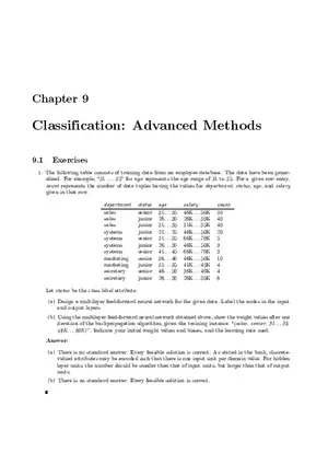 Solution Manual for Data Mining Chapter 9