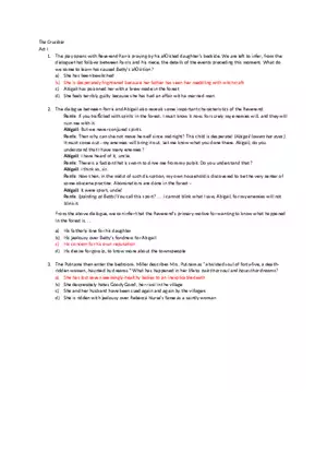 Answer Key The Crucible Test