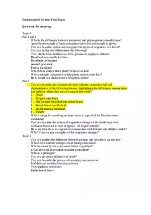 Taxonomic and Physiognomic Classification