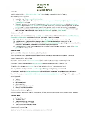 Counselling Lectures