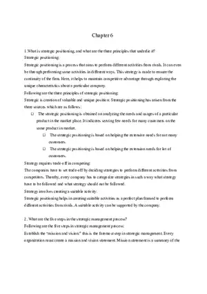 Chapter 6 - What is Strategic Positioning
