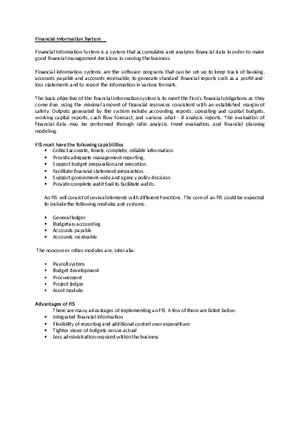 FInancial Information System (Guide)