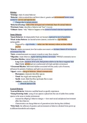 Ethology - Study of Animal Behavior