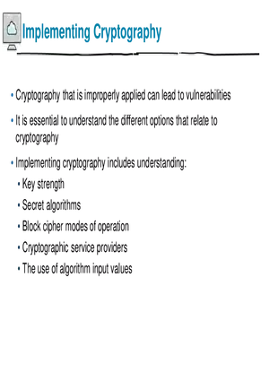 Implementing Cryptography