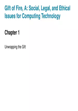 Social, Legal, and Ethical Issues for Computing Technology Part 1