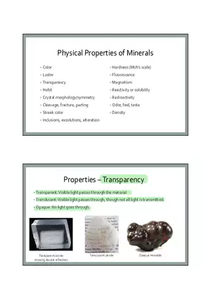 Physical Properties of Minerals
