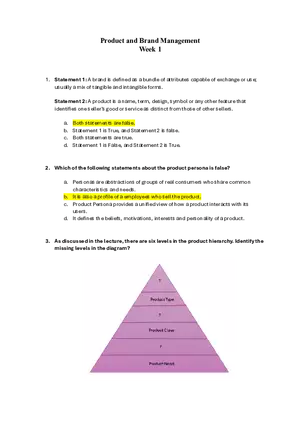 Product and Brand Management Answers