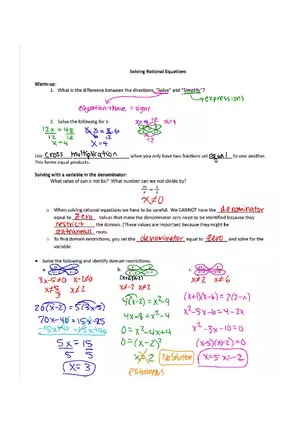 Solving Rational Equations Notes 4-7