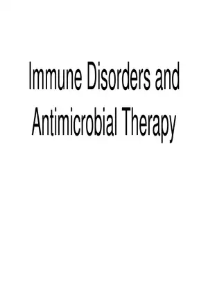 Immune Disorders and Antimicrobial Therapy