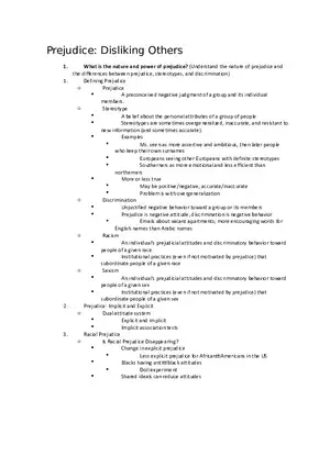 Prejudice - Disliking Others
