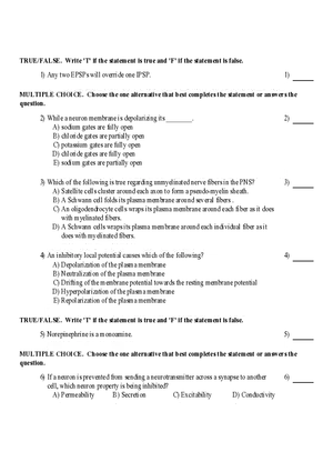 Synaptic Transmission and Nerve Fiber Properties
