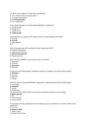 Cybersecurity Principles and Networking Fundamentals (Answer Key) Part 3