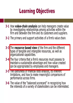 Assessing the Internal Environment of the Firm Lecture