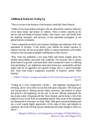 Endorsements for Scaling Up by Verne Harnish
