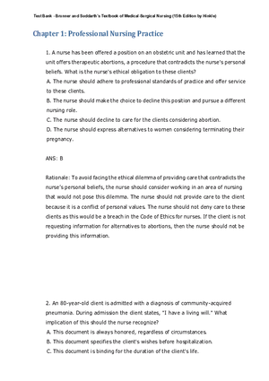 Professional Nursing Practice Chapter 1 Test Answers