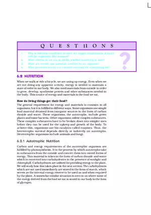 Nutrition and Autotrophic Processes
