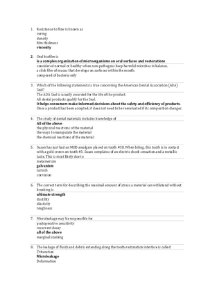 Fundamentals of Dental Materials and Oral Health