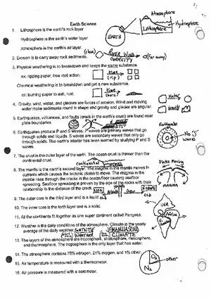 Earth Science 54 Answers