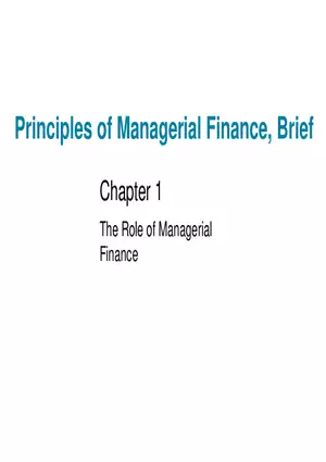 The Role of Managerial Lecture Note 1
