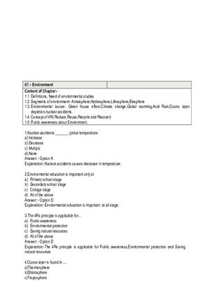 Key Concepts, Issues, and Public Awareness