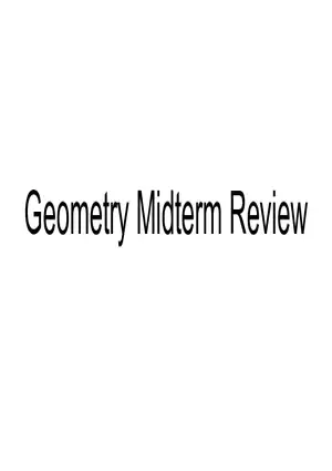 Geometry Midterm Review
