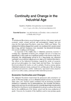 Continuity and Change in the Industrial Age