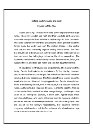 Clifford Odets’s Awake and Sing