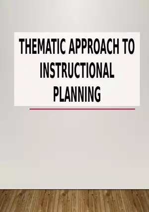 Thematic Approach to Instructional Planning