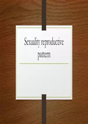 Sexuality Reproductive Pattern