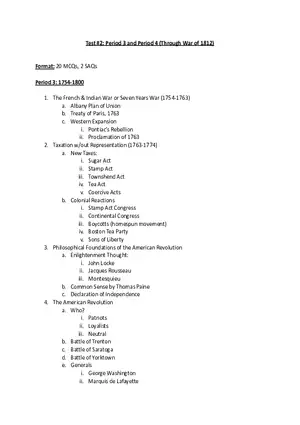 Period 3 and Period 4 (Through War of 1812)