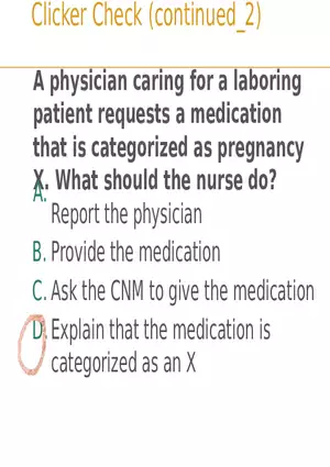 Introduction to Maternity and Pediatric Nursing Lecture Answer Key