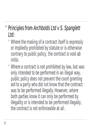 Illegal Contracts Lecture 2