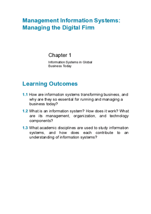 Management Information Systems Managing the Digital Firm
